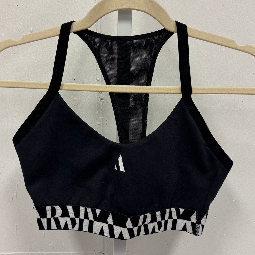 Aarmy Racerback Mesh Sports Bra Small Black Athleisure